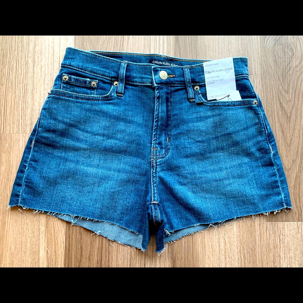Calvin Klein High Rise Denim Shorts